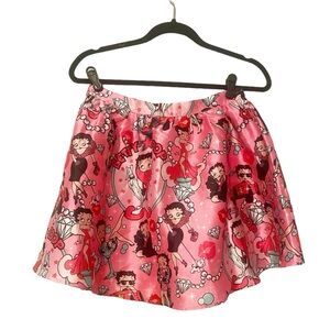 Dolls Kill x Betty Boop Retro Mini Skirt Skater Sweet Catch A Kitten Pink Medium